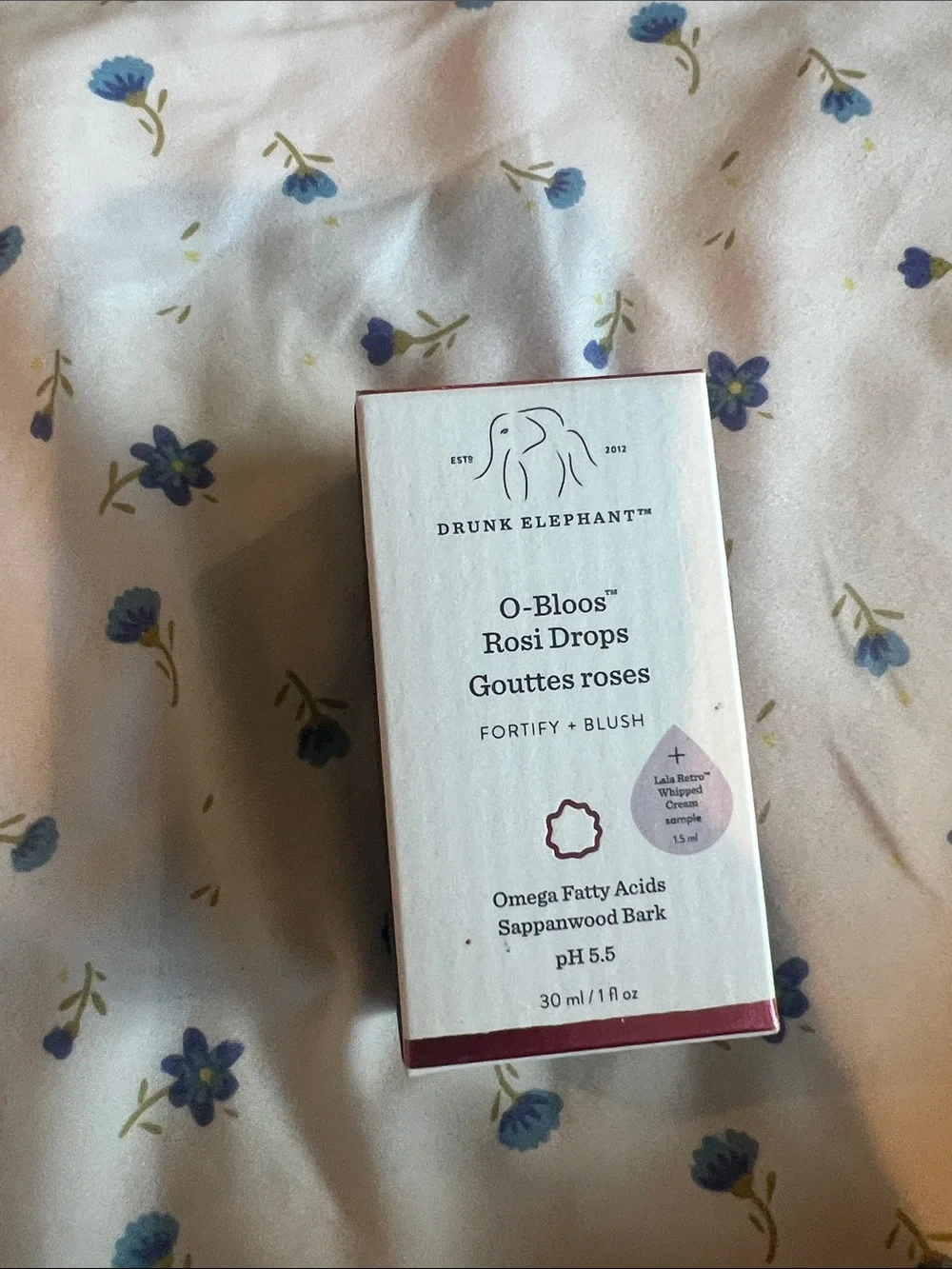 Drunk Elephant O-Bloos Rosi Drops Serum - White and Pink Box
